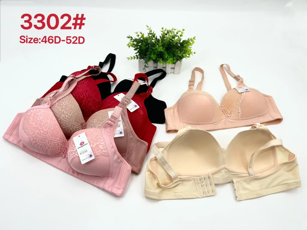 Wholesale Plus Size Lace Trim Bra D Cup (3302) - China lingerie manufacturer & supplier