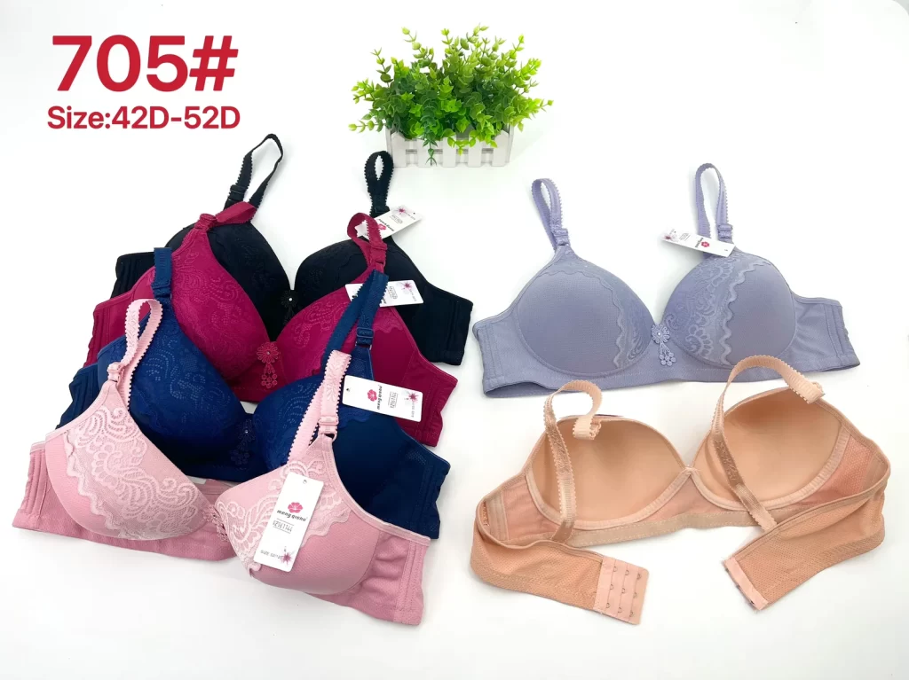 Wholesale Plus Size Lace Trim Bra D Cup (705) - China lingerie manufacturer & supplier