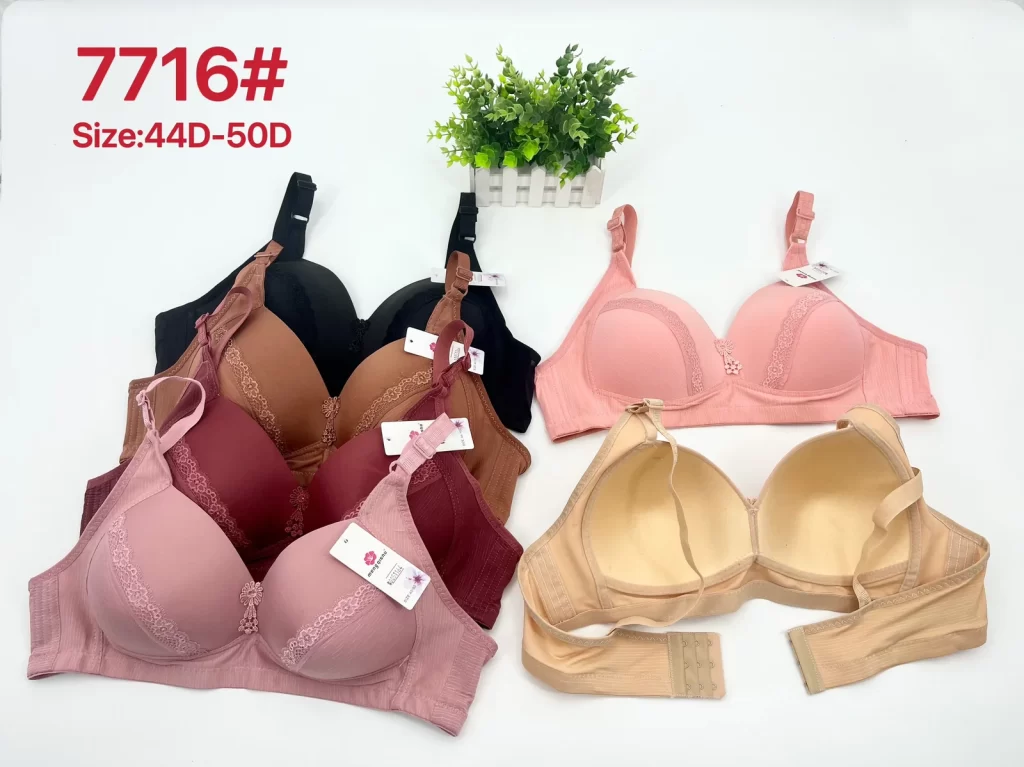 Wholesale Plus Size Lace Trim Bra D Cup (7716) - China lingerie manufacturer & supplier